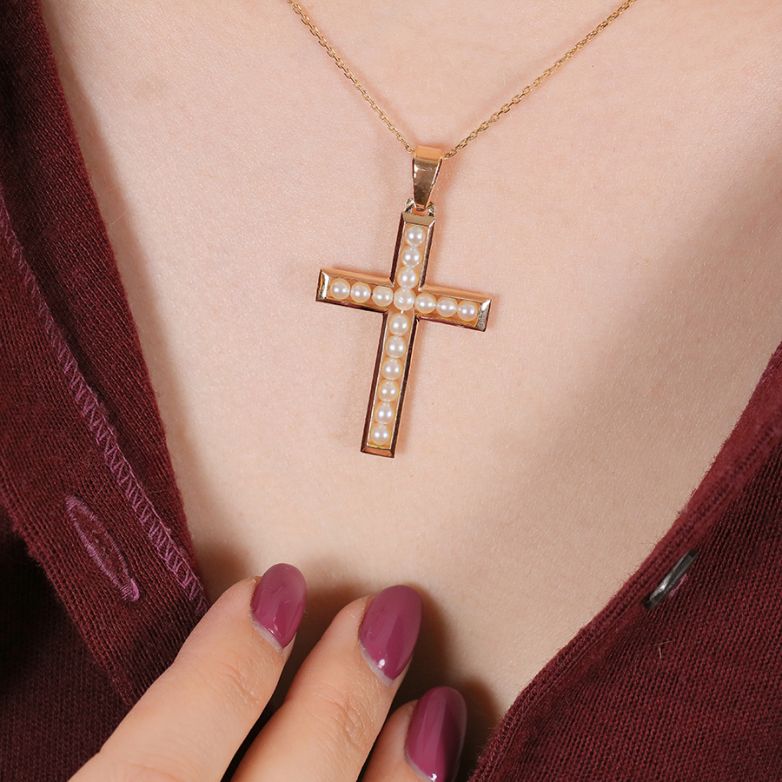 croix or jaune Perle 