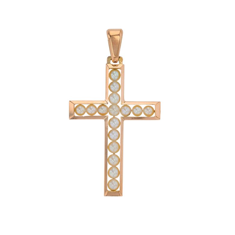 croix or jaune Perle 