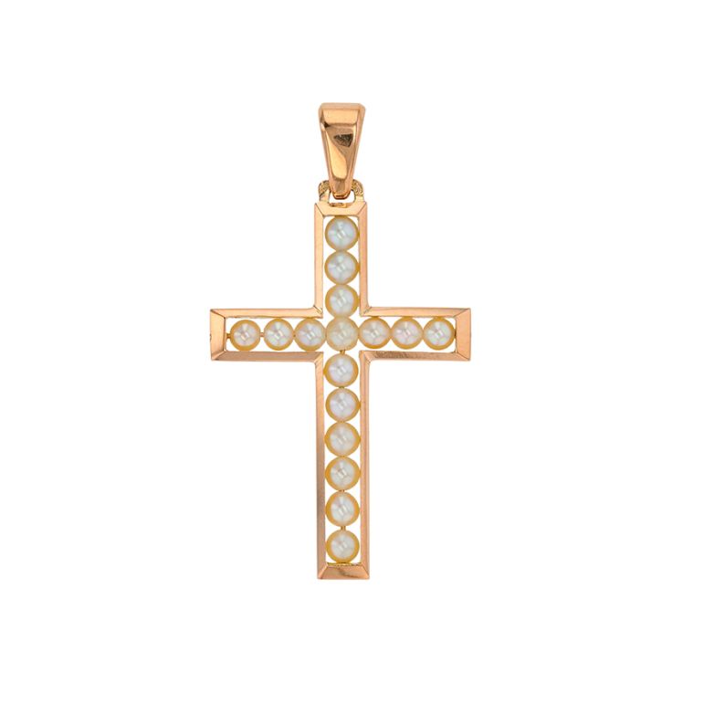 croix or jaune Perle