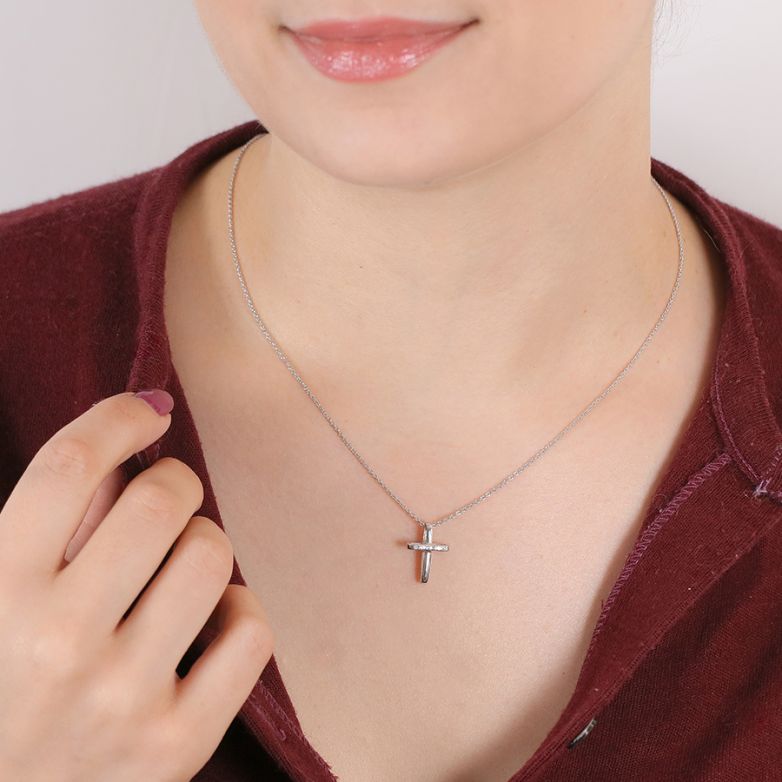 Collier maille forçat or gris diamant (s) 