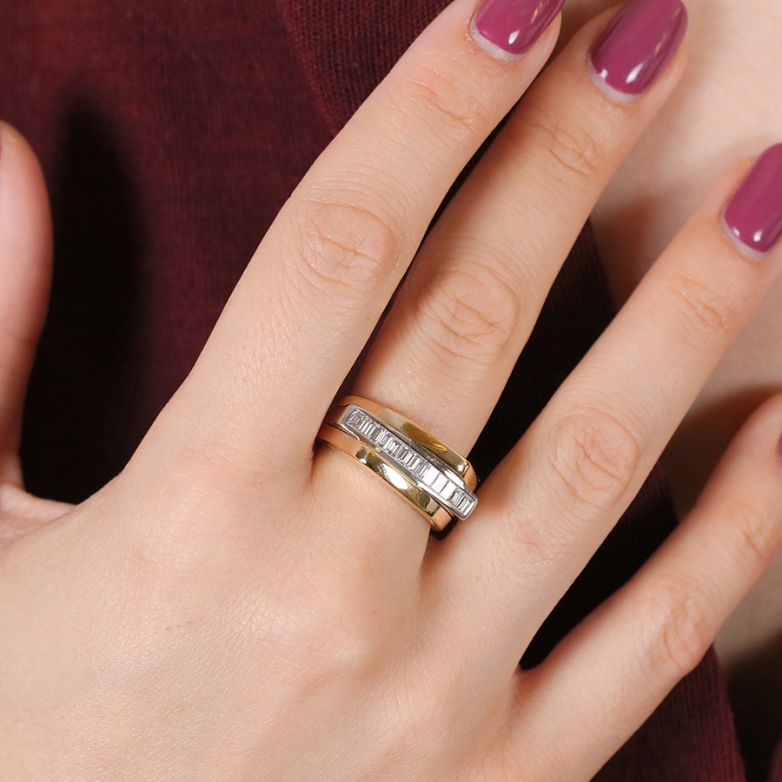 Bague or bicolore diamant (s) 