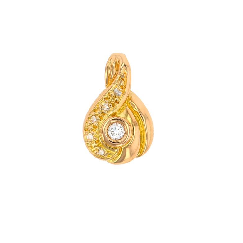 Pendentif or jaune diamant (s)