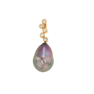 Pendentif perle et diamants...