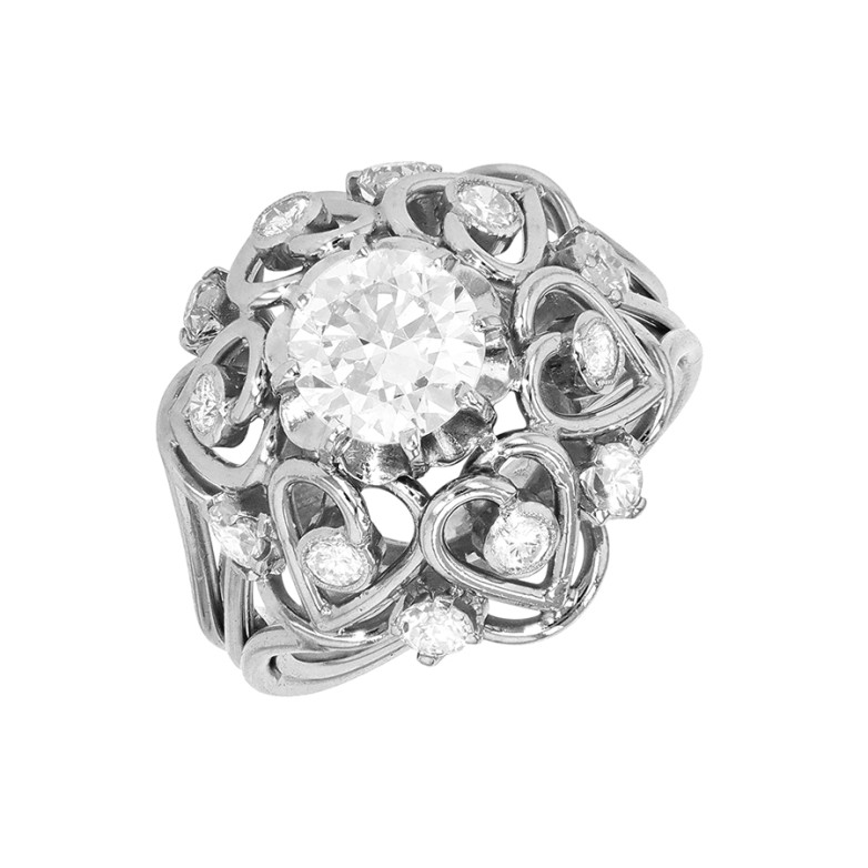 Bague vintage diamants 1.55...