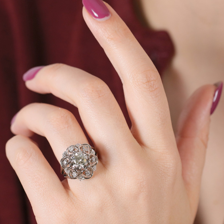 Bague vintage diamants 1.55...