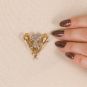 Broche 2 ors diamant et perle 