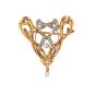 Broche 2 ors diamant et perle
