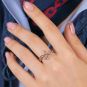 Bague or gris rubis et diamant(s) 