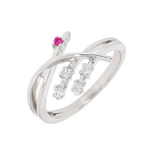 Bague or gris rubis et diamant(s)