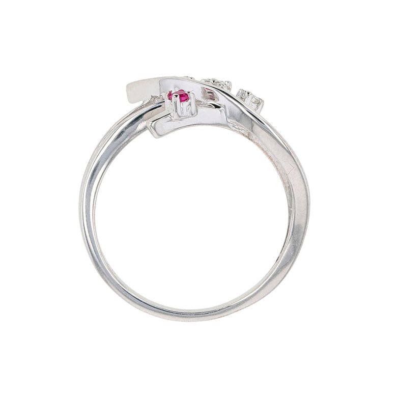 Bague or gris rubis et diamant(s) 