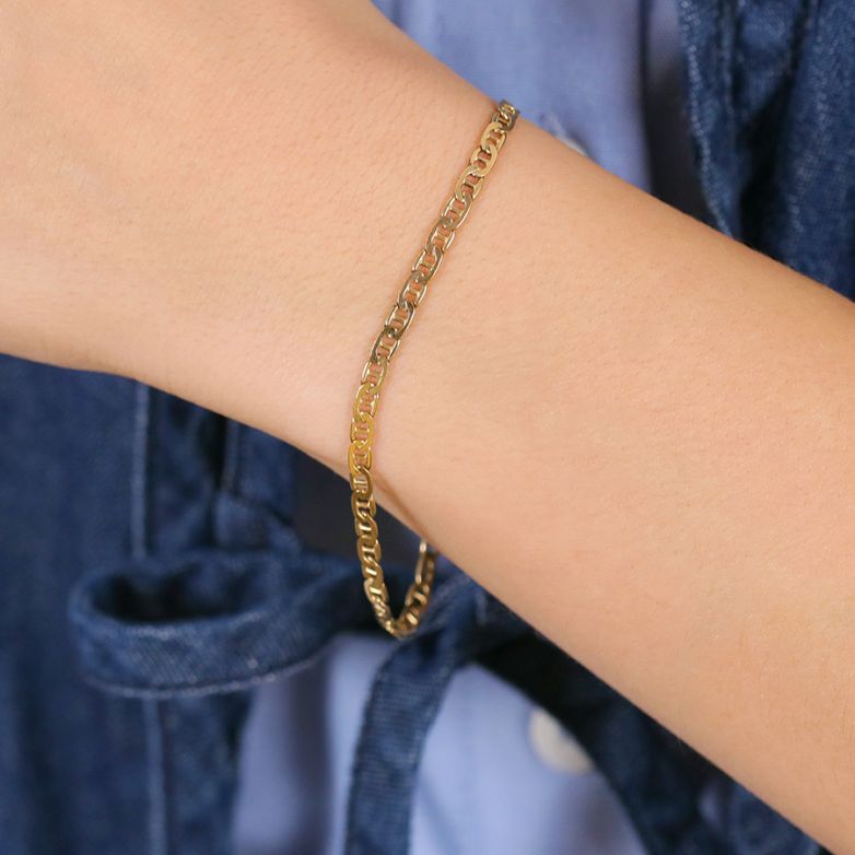 Bracelet maille marine or jaune 