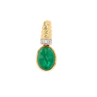 Pendentif or bicolore émeraude et diamant(s)