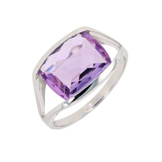 Bague or gris Améthystes