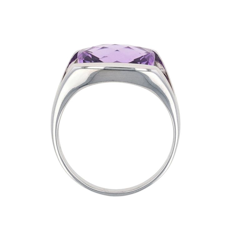 Bague or gris Améthystes 