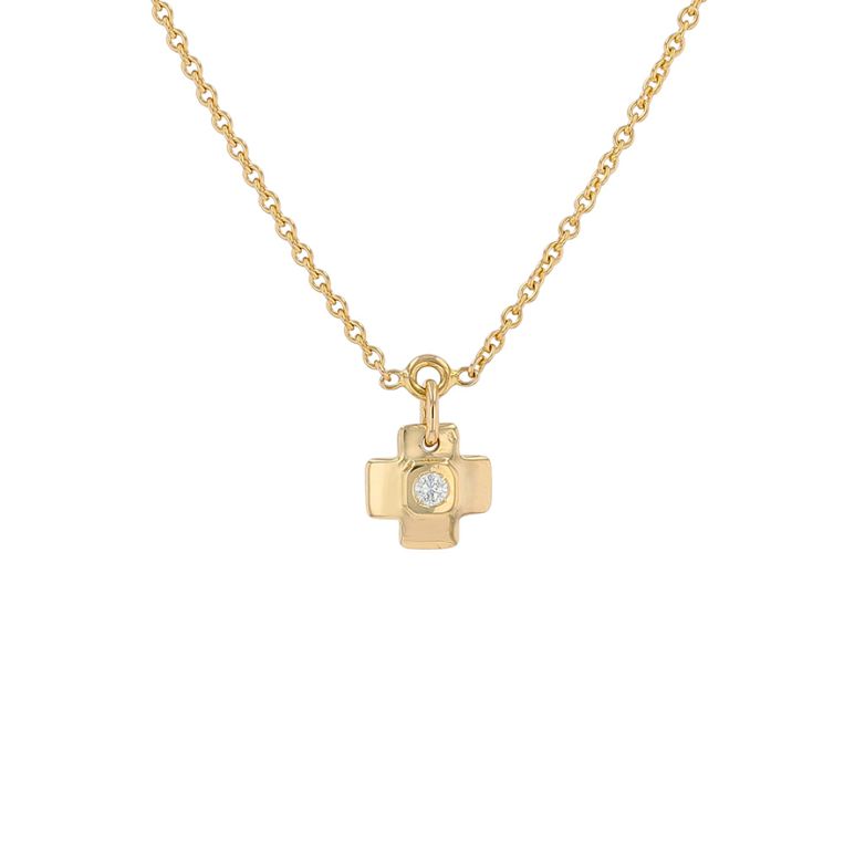 Collier maille forçat or jaune diamant (s)
