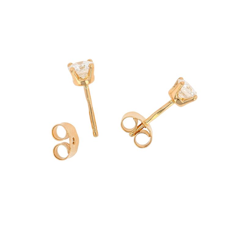 Boucles d'oreilles or jaune diamant (s) 