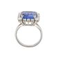 Bague Platine saphir et diamant(s) Saphir de synthèse