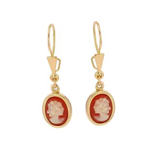 Boucles d'oreilles or jaune Camée
