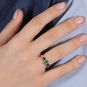 Bague or jaune Emeraude et Saphirs