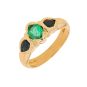 Bague or jaune Emeraude et Saphirs