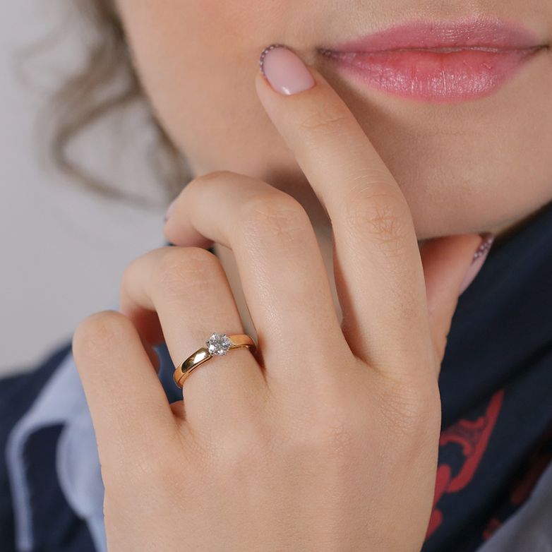 Solitaireor bicolore diamant (s) 