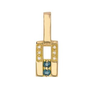 Pendentif or jaune saphir et diamant(s)