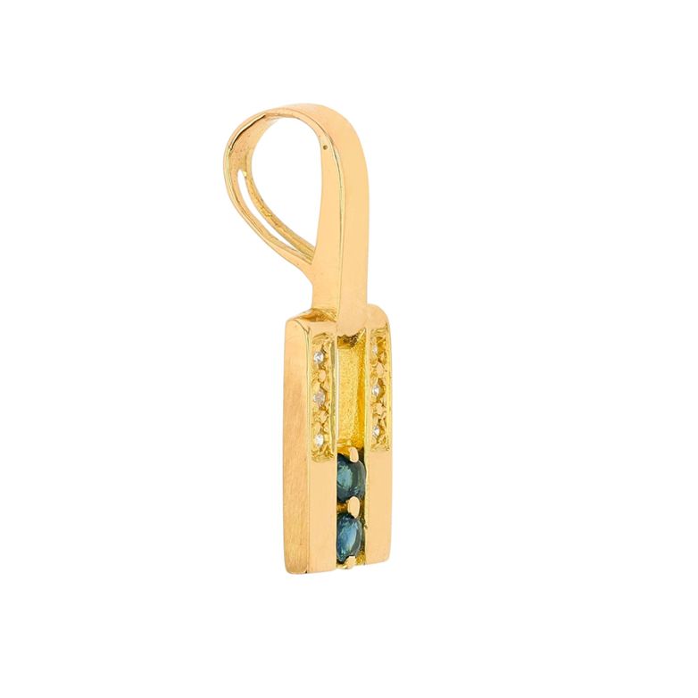 Pendentif or jaune saphir et diamant(s) 