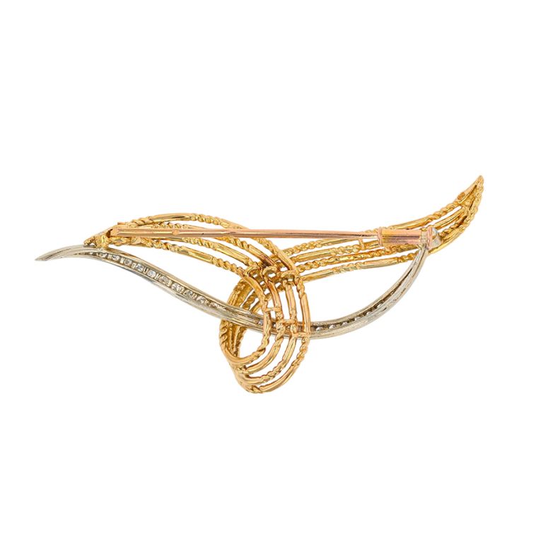 Broche 2 ors diamant (s) Vintage 