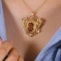 Pendentif or jaune Pierres fines Vintage 
