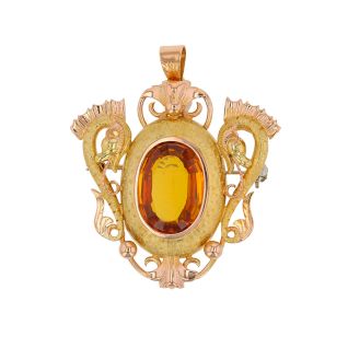 Pendentif or jaune Pierres fines Vintage