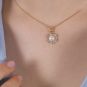 Pendentif 2 ors diamant et perle 
