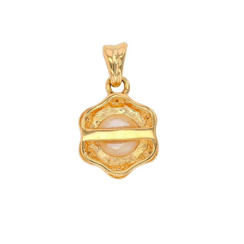 Pendentif 2 ors diamant et perle 