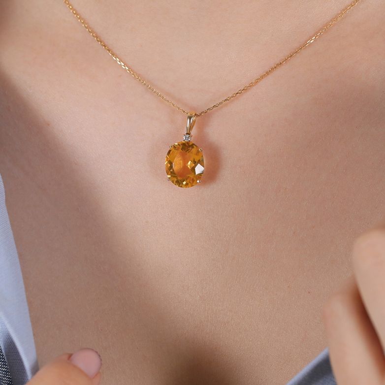 Pendentif or jaune diamant,P.fine 