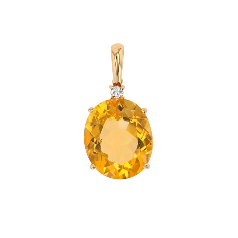 Pendentif or jaune diamant,P.fine