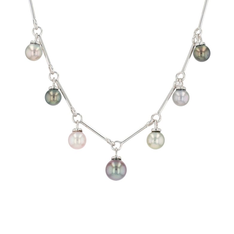 collier or gris Perle Tahiti