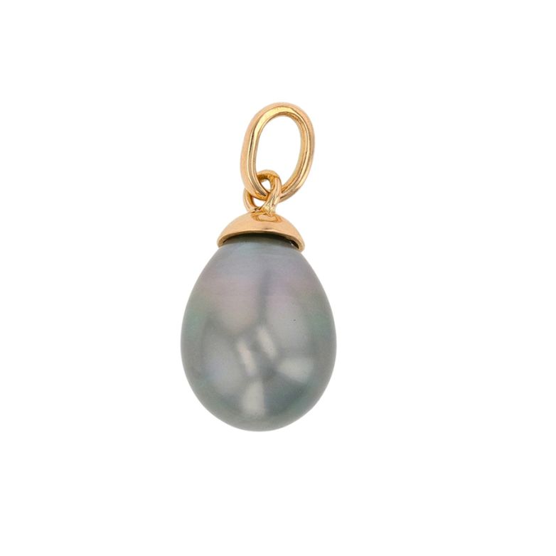Pendentif or jaune Perle de Tahiti 