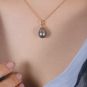Pendentif or jaune Perle de Tahiti 