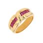 Bague or jaune rubis et diamant(s)