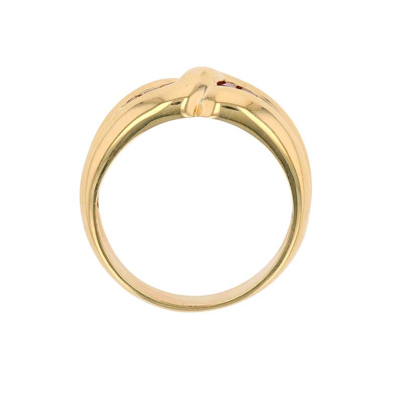 Bague or jaune rubis et diamant(s) 