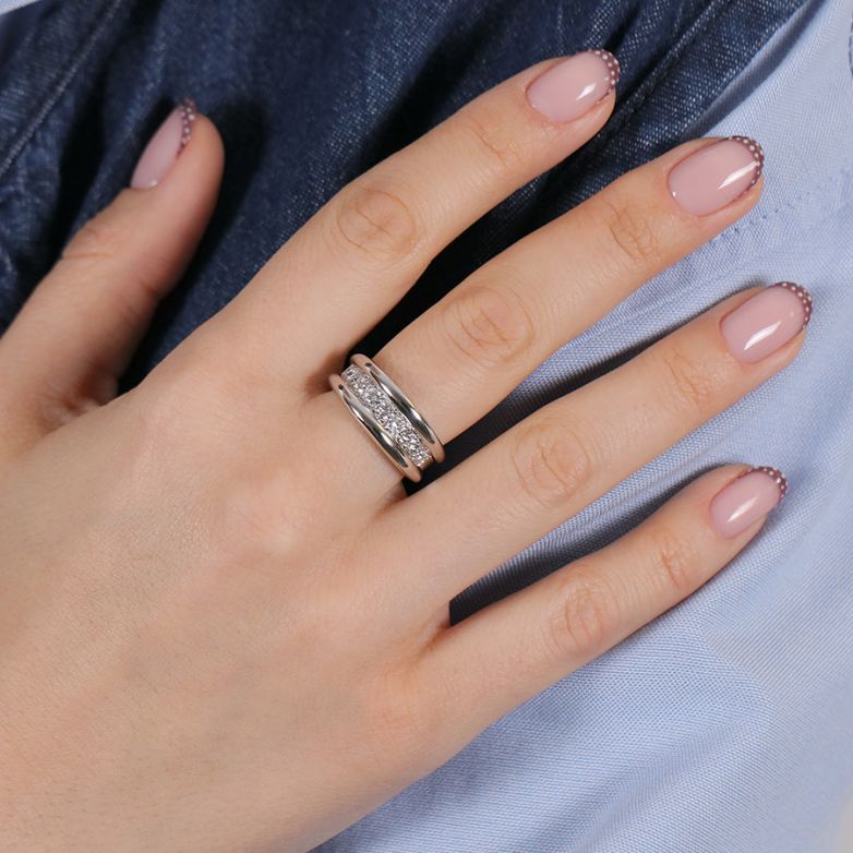 Bague or gris diamant (s) 