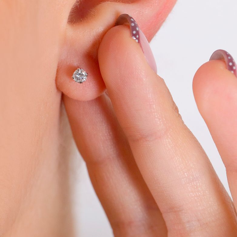 Boucles d'oreilles or gris diamant (s) 